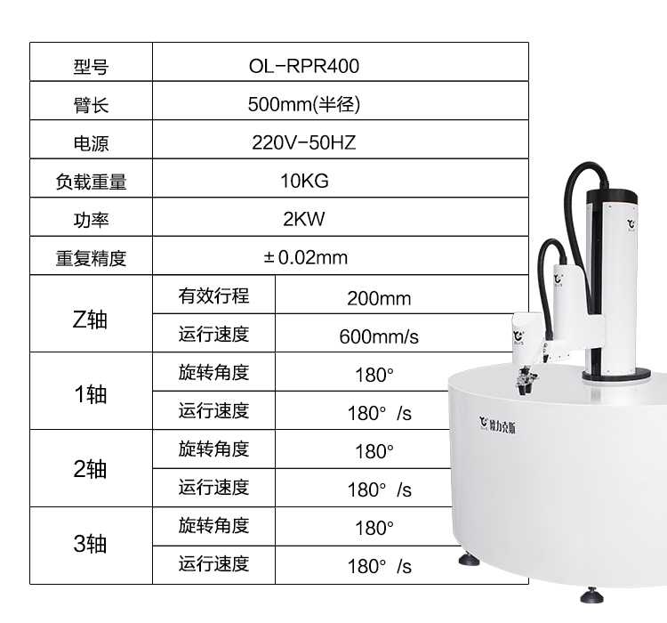 SCARA 機器人參數 SCARA 機器人參數